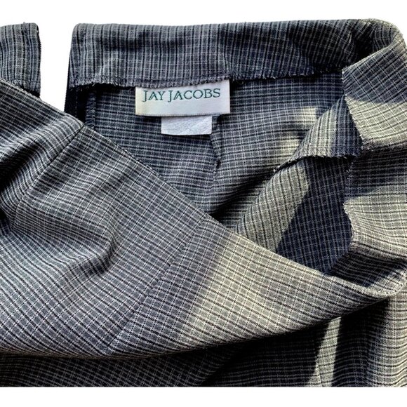 Vintage Jay Jacobs side-slit tailored pencil black & gray mini skirt - size 6 - Picture 10 of 11